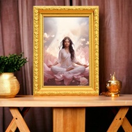 Picture Auspicious S03 Goddess Lakshmi Worship Wealth Enhancement Love Work Size 4x6 Inches