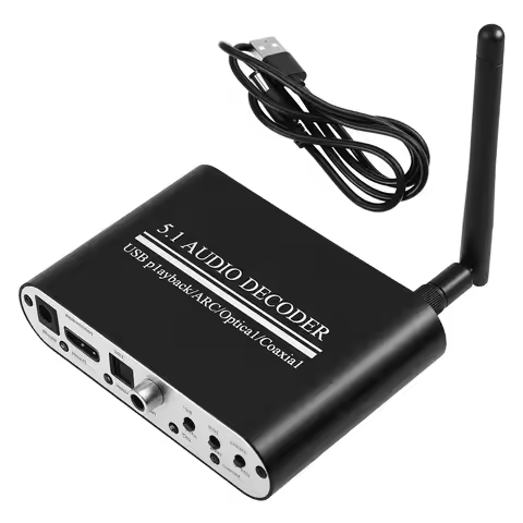 5.1 Audio Decoder 5.1-Channel with Bluetooth Digital Optical/Coaxial Converter -Compatible