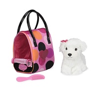 Pucci Pups by Battat – Bichon Frisé Stuffed Puppy with Colorful Polka Dot Stuffed Animal Bag (ST8356