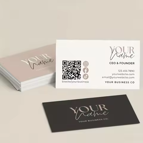 High Quality Custom Business Cards 9*5.4cm Right Angle 300g Double Sided Free Design Personalized Lo