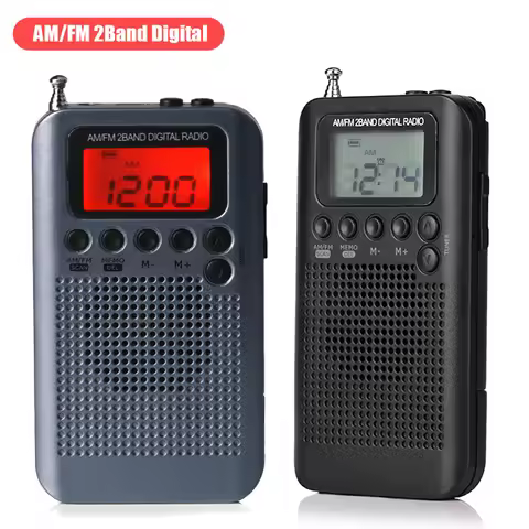 HRD-104 Pocket Radio Stereo Antenna Digital Tuning Radio LCD Display Radio FM AM Pocket with Driver 