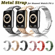 [HOT JUXXKWIHGWH 514] สายนาฬิกาโลหะสำหรับนาฬิกา Huawei Fit 2สายสแตนเลสสร้อยข้อมือคลาสสิก Correa บน Huawei Fit2 Smartwatch Band อุปกรณ์เสริม