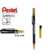 PENTEL SHARPLET-2 0.9MM MECHANICAL PENCIL / 0.9MM 2B PENCIL LEADS 60MM -12PCS