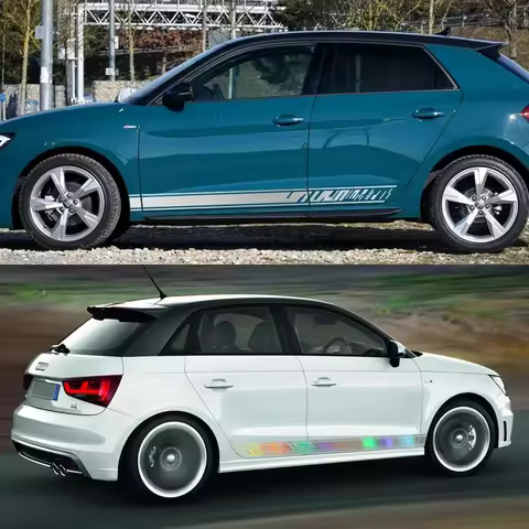 Car Racing Stripes Side Door Sticker Trims Decor Accessories For Audi A1 8X GB GBA Sportback Quattro