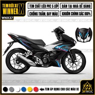 Tem Winner X Mẫu RSX 150 Xe Đen Trắng | WNX37 | Team Decal Rời Dán Xe Máy Win 150 V2 Chống Nước Chốn