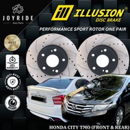 ILLUSION HONDA CITY TMO (FRONT) DEPAN PERFORMANCE SPORT SLOTTED & DRILL DISC BRAKE ROTOR