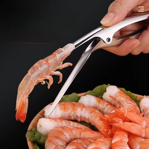 1pcs Prawn Peeler Stainless Steel Prawn Deveiner Peel Device Creative Kitchen Cooking Seafood Tools 