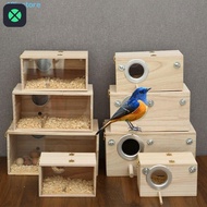 1F Wooden Parrot Breeding Box, Transparent Window Bite Resistant Wooden Parrot House, Acrylic/Wood P