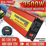 1000W-3500W Intelligent Inverter 12V 24V 48V to 110V 220V DC to AC with Single USB Interface and All