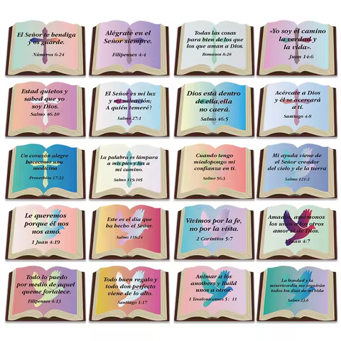 200 Pcs Spanish Inspirational Bible Verse Stickers - Colorful Faith Decals for Gifts, Envelopes & Cr