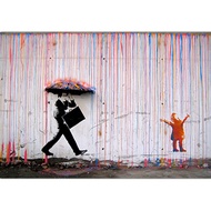 Modern Street Vintage Banksy Graffiti Art ภาพวาดผ้าใบ-Cuadros โปสเตอร์และพิมพ์ภาพผนังสำหรับห้องนั่งเ