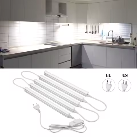 LED Tube Light Bar 29cm T5 Fluorescent 1-5 Pcs 220V 6W Kitchen Bathroom Bedroom Cabinet Lighting - E