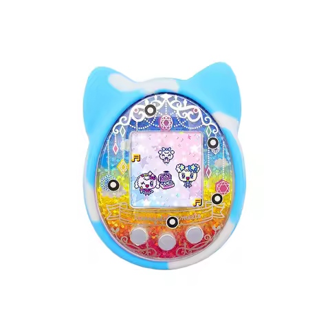 Soft Silicone Electronic Pet Machine Cover Case with Lanyard E Pet Machine Cover Cartoon Cat Shaped 