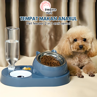 MANGKOK HEWAN TEMPAT MAKAN HEWAN PET FEEDER 2 IN 1 ANTI SEMUT - Tempat Makan Kucing Anjing 2 in 1 de