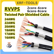 3/2/1 Meter RVSP Shielded Twisted Pair Cable Signal Control Wire 2/4/6/8-Core 26/24/22/20/18AWG RS48
