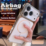 Big View Camera Bump Case With Lens Protector Matte Anti Fingerprint Airbag Shockproof Magnetic Phon