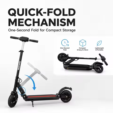 350W Folding Electric Scooter 25KM/H Max Speed 36V 7.5Ah Battery 8.5 Inch Shock‑Absorbing Tire Porta