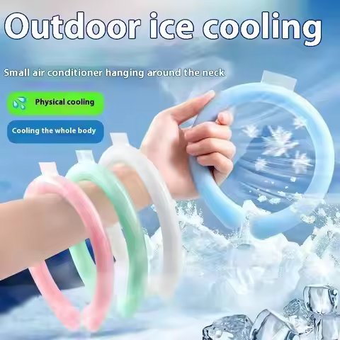 Outdoor Summer Neck Cooling Tube Wraps Ice Ring Neck Cooler Reusable Cooling Tool For Camping Hiking