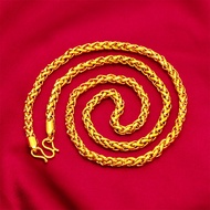 Vietnam Sand Gold Chopin Chain Men Gold Color Hemp Rope Necklace Brass Gold-Plated Jewelry Atmospher