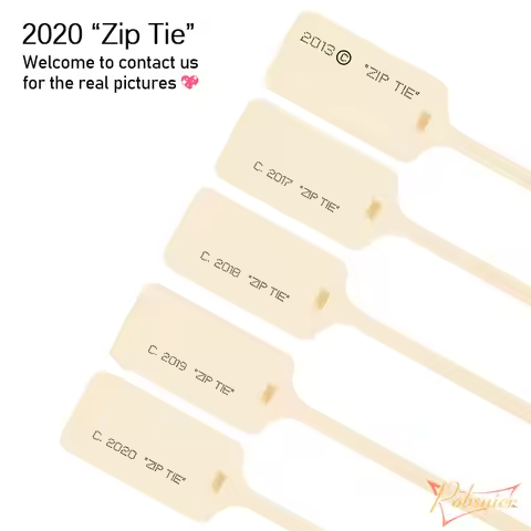 6pcs New 2020 "Zip Tie" Plastic Tag Off Sneakers White Shoes Disposable Cream Beige in Stock West Sh
