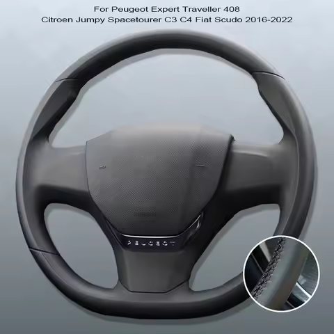 Microfibre Leather Car Steering Wheel Cover For Peugeot Expert Traveller408 Citroen JumpySpacetourer