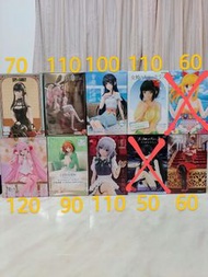杯麵蓋壓-初音未來,約兒.佛傑,海物語瑪琳,宿命迴響珂賽特,女神咖啡廳小野白菊,五等分之花嫁中野四葉,Fate Grand Order高揚斯卡婭,櫻島麻衣,黑岩射手,十六夜咲夜, 葬送的芙莉蓮, 全職