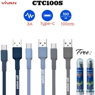 VIVAN CTC100S 3A 100cm Type-C Data Cable Original Official Warranty