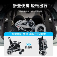 ST-⚓Electric Wheelchair Direct Sales Aluminum Alloy Lightweight Manual Folding Wheelchair Elderly Disabled Wheelchair In