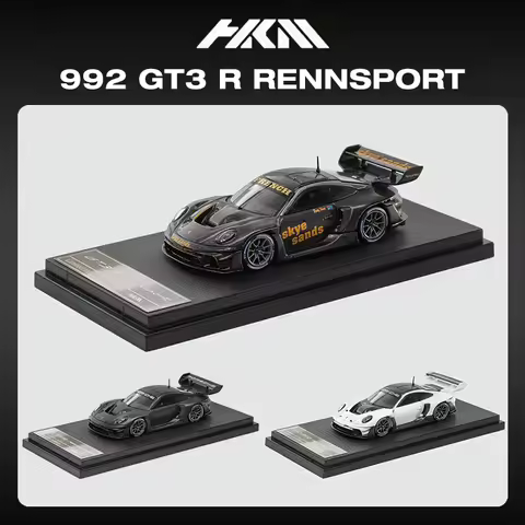 HKM In Stock 1:64 992 GT3 R Rennsport Brumos Diecast Diorama Car Model Collection Miniature Toys