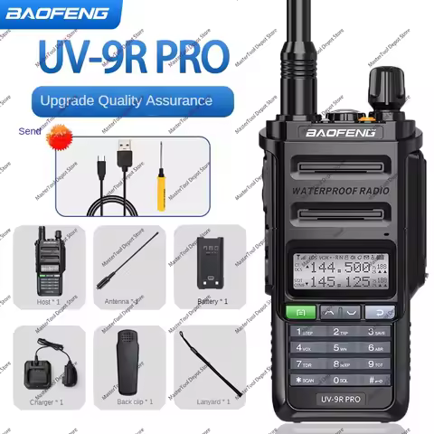 Baofeng UV-9R PRO IP68 Waterproof Interphone High Power 50km Dual Band VHF UHF Type-C Long Range UV-