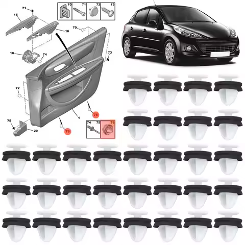 30x For Citroen C2 C3 C4 Picasso Peugeot 206 207 307 308 508 807 Car Interior Door Card Trim Panel P
