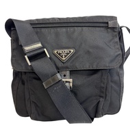 二手 Prada 三角形 LogoPlate單肩包/斜背包，黑色