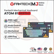 Fantech MK875v2 Atom 81 Mechanical Keyboard RGB Lighting Hot Swappable Mizu Edition Gaming Keyboard