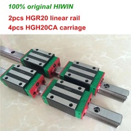 100% original HIWIN 2pcs HGR20 200mm - 1500mm Linear Guide rail + 4pcs HGH20CA / HGW20CA HIWIN Carri