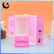 [FIREFLY1] 1/12 1/6 Dollhouse Miniature Pink Plastic Wardrobe for Dolls House Accessories OOO