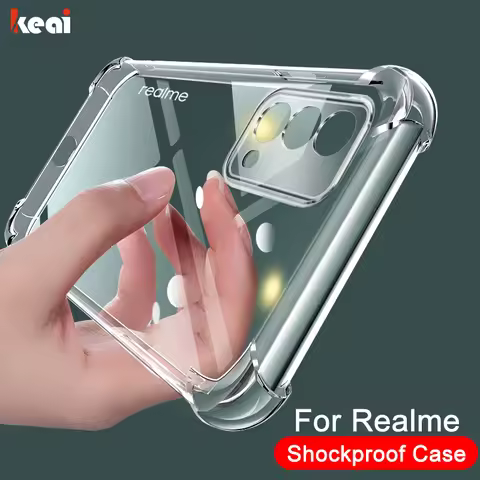 Luxury Transparent Silicone Shockproof Case For Realme GT NEO 5 3 8 7 Pro X2 X50 X7 6 5 Pro C3 C11 C