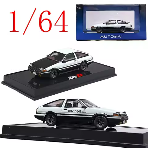 AUTOart Diecast 1/64 Scale Toyota Plastic Model Car Toyota AE86 Initial D Play Vehicles Toys for Boy
