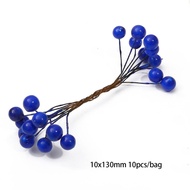 Blue Artificial Flower Cherry Stamen Berries Bundle DIY Christmas Wedding Cake Gift Box Wreaths Deco
