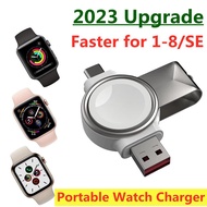 Portable 2 in 1 Magnetic Wireless Charger for Apple Watch Series 8 7 6 5 4 3 2 SE USB USB-C Fast Cha