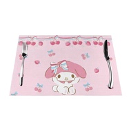 Sanrio My Melody Custom Table Placemats PVC Woven Art Washable Table Placemats for Party Buffet Dinner Decorations