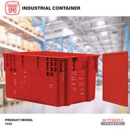 Plastic Stackable & Nestable Industrial Basket With Cover(L600mm X W400mm X H315mm) Industrial Crate
