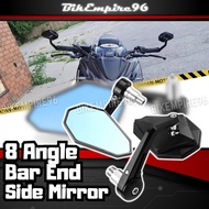 Universal Motorcycle Bar End Side Mirror 8 Angle Design CNC Aluminum Anti Glare Motorcycle Rearview Mirror Motor