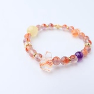 星霧荊光 荊棘玫瑰 極光23 水晶手鏈 五行補火水 紫紅 金髮晶