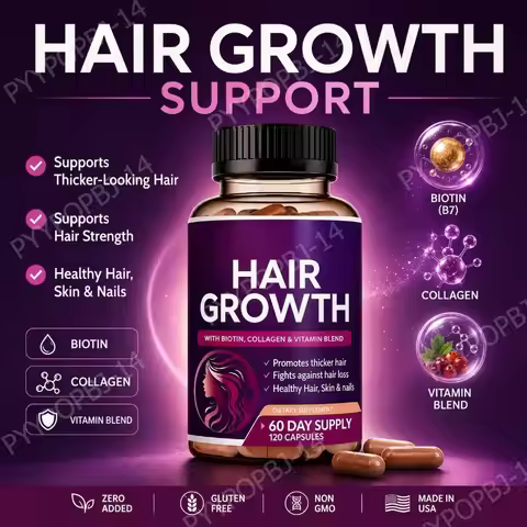 Hair Growth Vitamins Capsules for Women Biotin Collagen Naturally Regrow Stronger Healthier Hair Ski