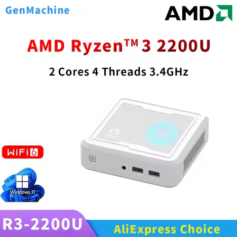 Genmachine AMD Ryzen 3 2200U Mini PC 2C4T CPU 8GB RAM+256GB ROM DDR4 NVME SSD Wifi5 BT 4.2 Gaming Co