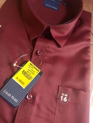Stanley Adam Marun Slimfit kemeja Pendek