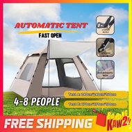 4-8 Person Automatic Tent Open Outdoor Camping Tent Hiking Khemah Automatik Big Size Family Portable