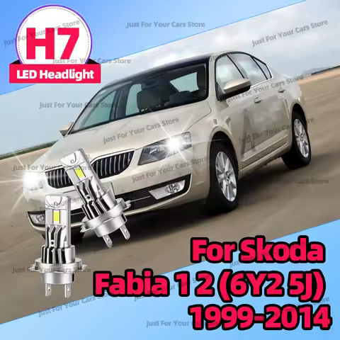 H7 LED Headlight 2x Wireless Car Headlight 30000LM LED H7 6000K 12V For Skoda Fabia 1 2 (6Y2 5J) 199