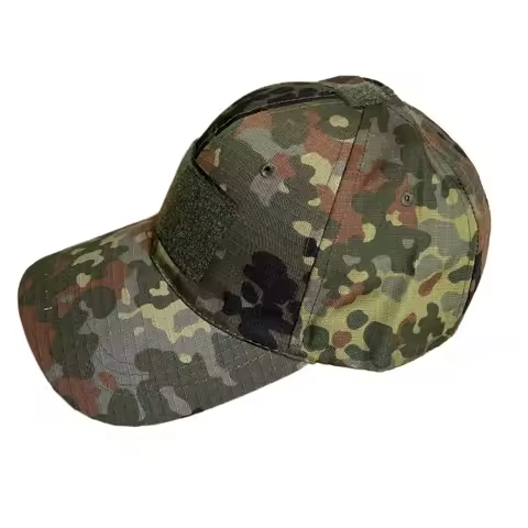 German Flecktarn Camouflage Woodland Baseball Cap WWII Bosnian Kosovo Afghanistan Iraq War Russo-Ukr