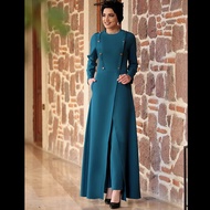 Korea Baju Raya 2022 Jubah Muslimah Suit Set Warda Pakaian Abaya Seluar Muslim Wear Baju Kurung Mode